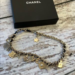 Chanel Choker or Wrap bracelet Charm necklace
